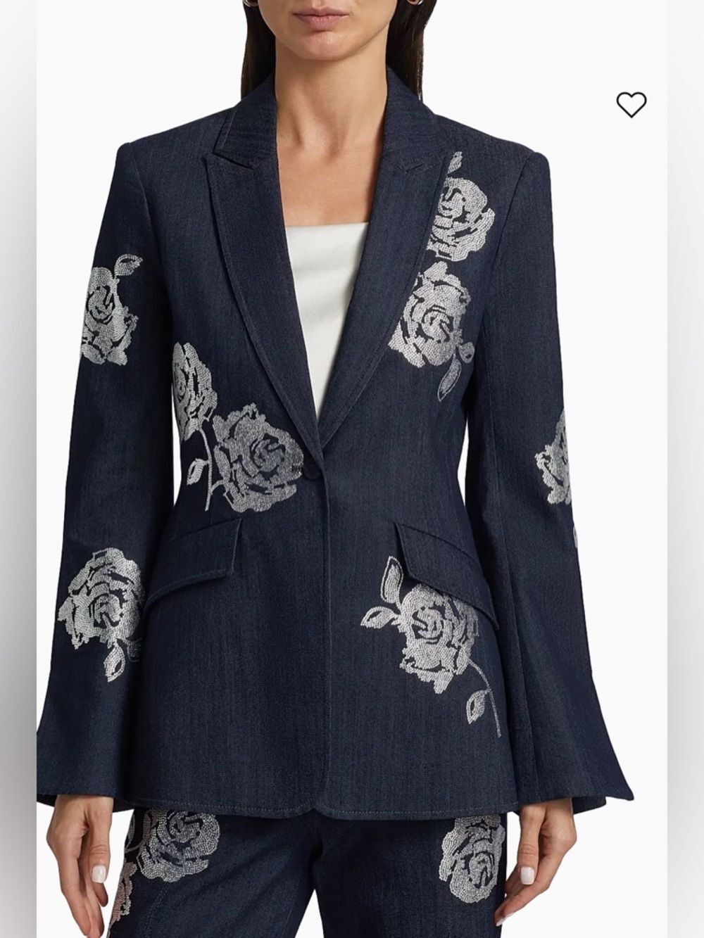RRP US$595 NEW Cinq à Sept’s Cheyenne crystal roses blazer jacket US4 S - Picture 4 of 10